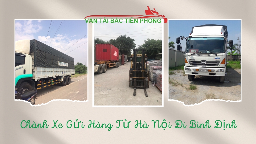 Hình ảnh chành xe tải gửi hàng hoá từ Hà Nội đi Bình Định.