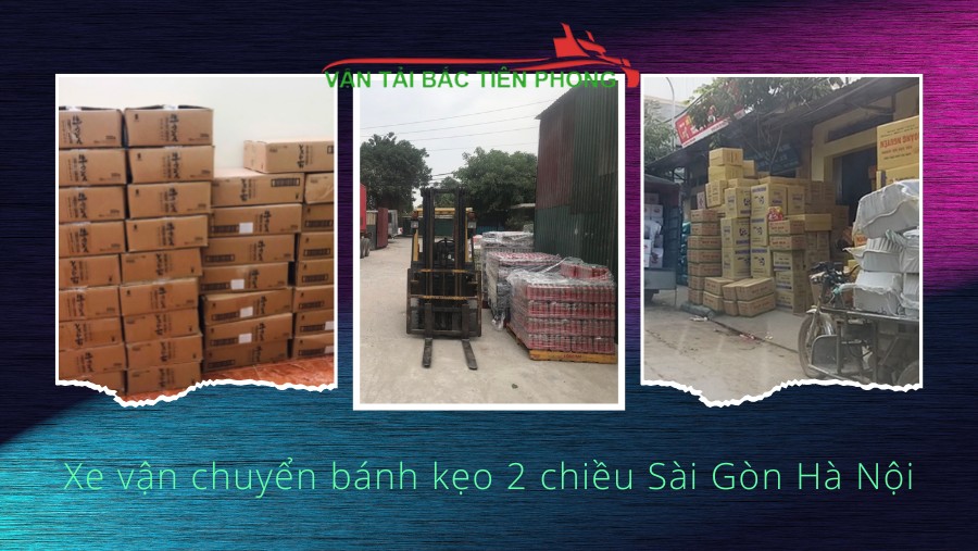 Hình ảnh xe vận chuyển thùng bánh kẹo đi 2 chiều Sài Gòn Hà Nội