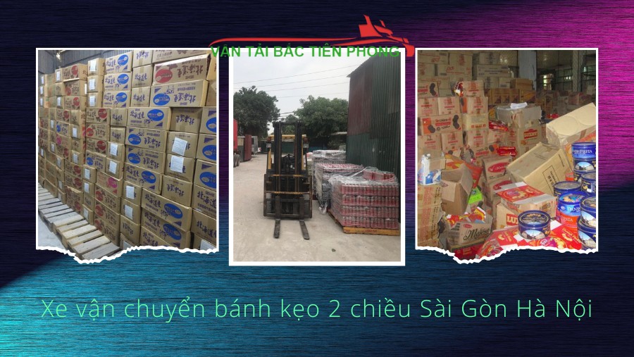 Hình ảnh xe vận chuyển thùng bánh kẹo đi 2 chiều Sài Gòn Hà Nội