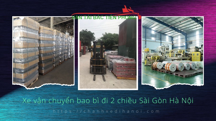 Hình ảnh xe vận chuyển bao bì đi 2 chiều Sài Gòn Hà Nội