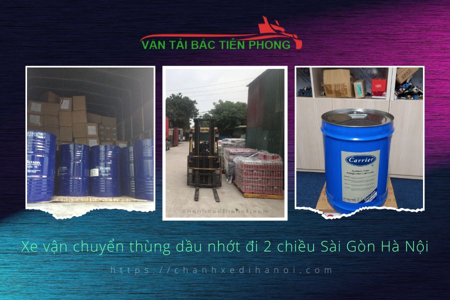 Hình ảnh xe vận chuyển thùng dầu nhớt đi 2 chiều Sài Gòn Hà Nội