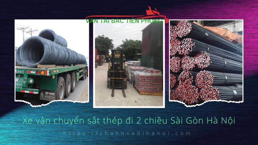 Hình ảnh xe vận chuyển sắt thép đi 2 chiều Sài Gòn Hà Nội
