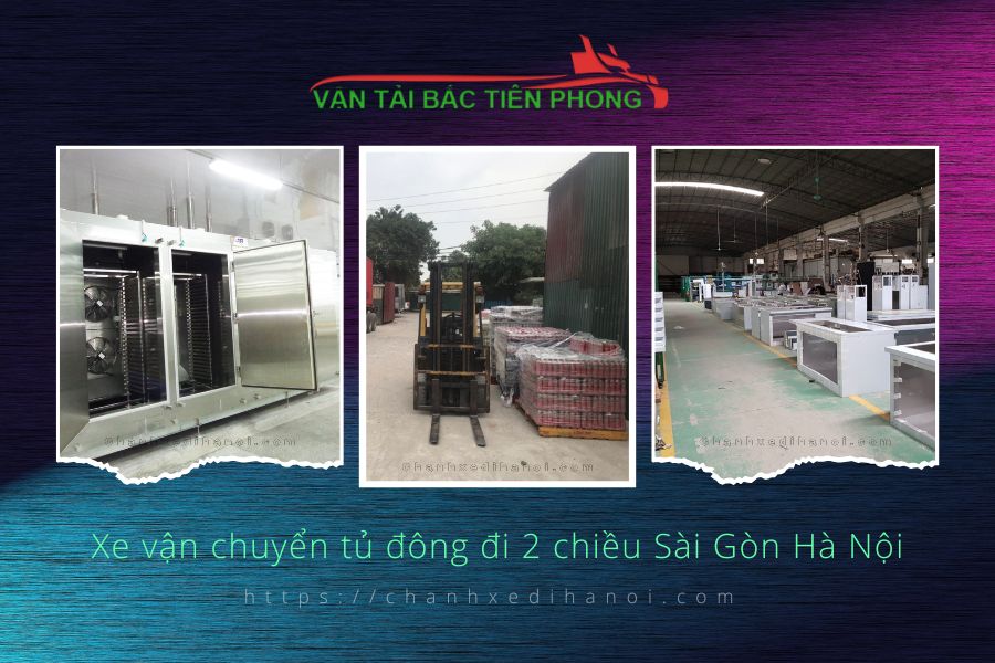 Hình ảnh xe vận chuyển xe tủ đông đi 2 chiều Sài Gòn Hà Nội