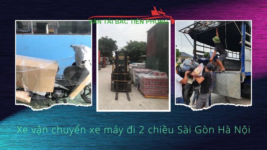 Hình ảnh xe tải vận chuyển xe máy đi 2 chiều Sài Gòn Hà Nội